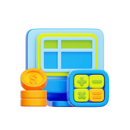 Digital Accounting Software  3D Icon
