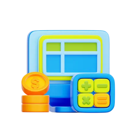Digital Accounting Software  3D Icon