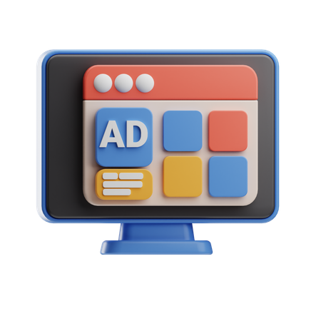Digital Adevrtisement Interface  3D Icon