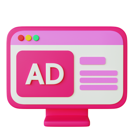 Digital Advertisement  3D Icon