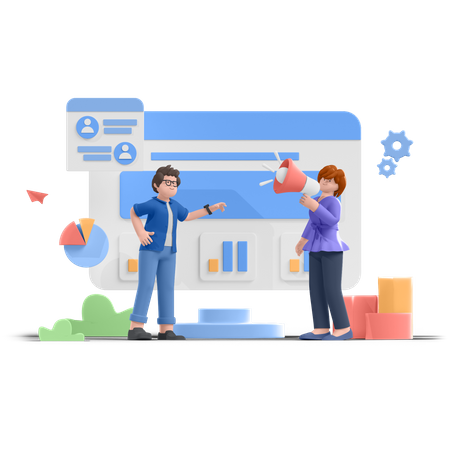 Digital Advertisement  3D Icon