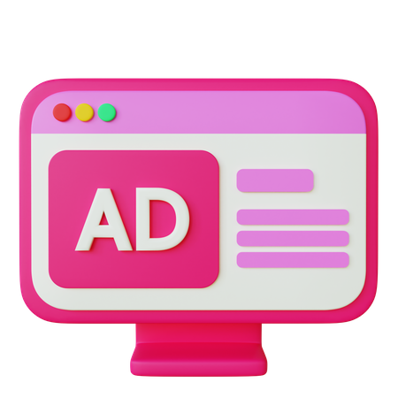 Digital Advertisement 3D Icon