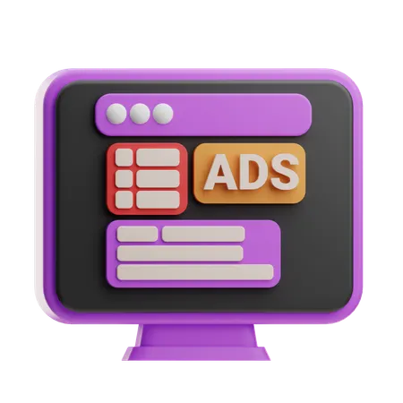 디지털 광고  3D Icon