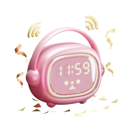 Digital Alarm Clock  3D Illustration