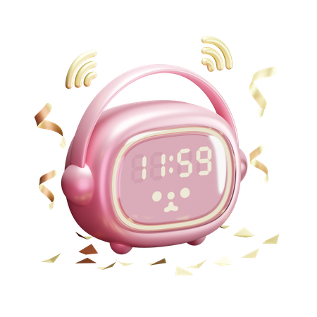 Digital Alarm Clock 3D Illustration
