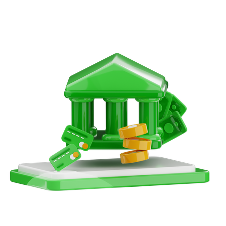 Digital Bank  3D Icon