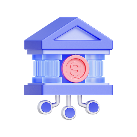 Digital Bank Network  3D Icon