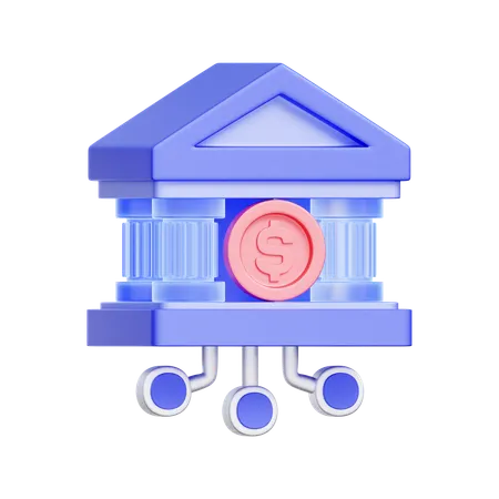 Digital Bank Network  3D Icon