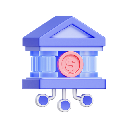 Digital Bank Network  3D Icon