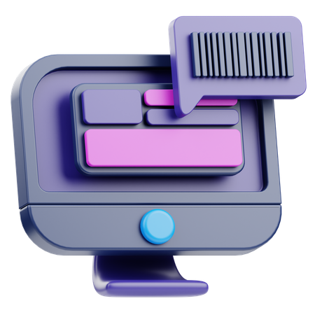 Digital Barcode  3D Icon