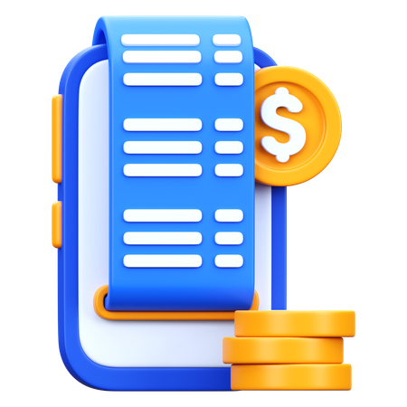 Digital Bill  3D Icon