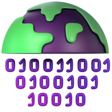 Digital Binary Code  3D Icon