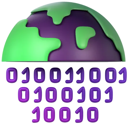 Digital Binary Code  3D Icon