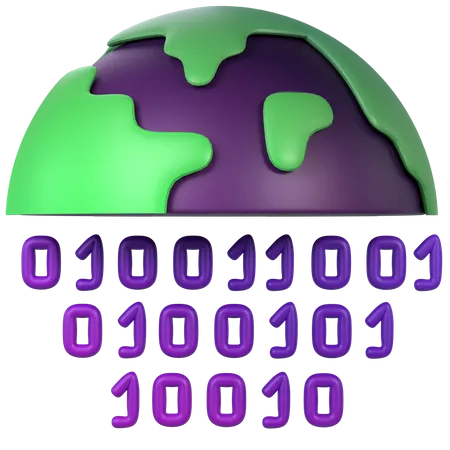 Digital Binary Code 3D Icon