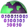 3d digital binary code logo