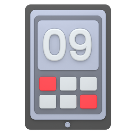 Digital Calendar  3D Icon