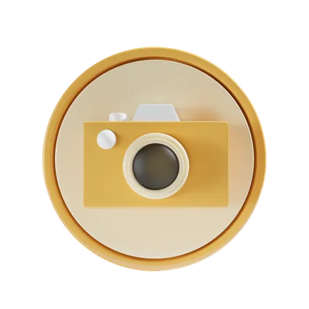 Camera With Round Background 3 D Icon 3D Icon