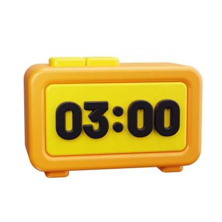 Digital Clock  3D Icon