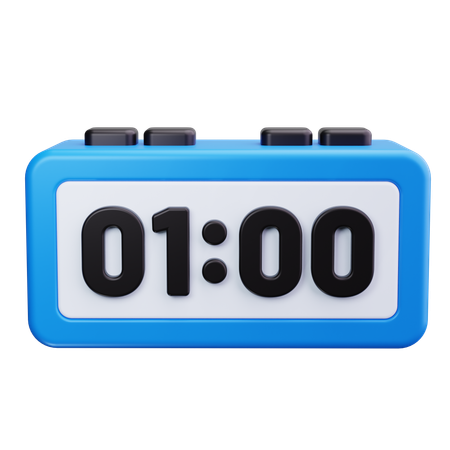 Digital Clock  3D Icon