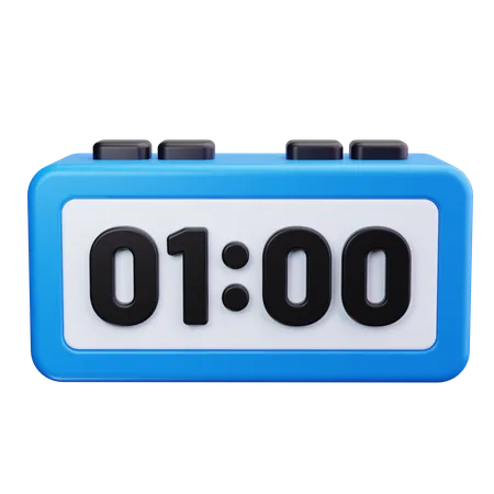 Digital Clock  3D Icon