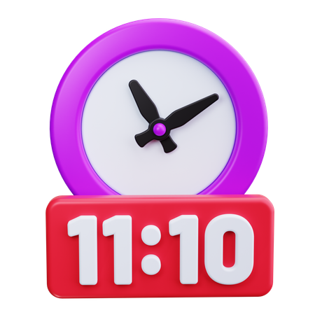 Digital Clock Displaying Countdown  3D Icon