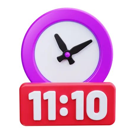 Digital Clock Displaying Countdown  3D Icon