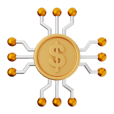 Digital Coin Dollar  3D Icon