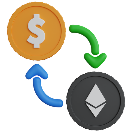 Digital Currency Exchange  3D Icon