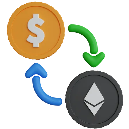 Digital Currency Exchange  3D Icon