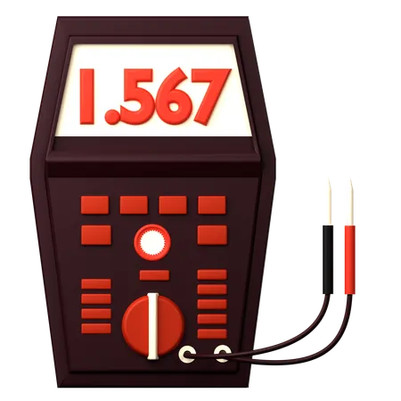 Digital Electric Voltmeter  3D Icon