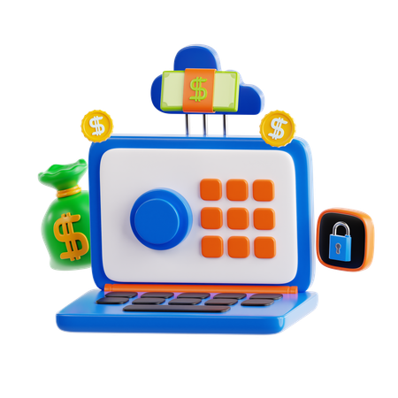 Digital Finance Concepts with Money Management and Security Features  3D Icon