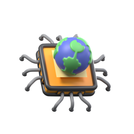 Digital Global  3D Icon