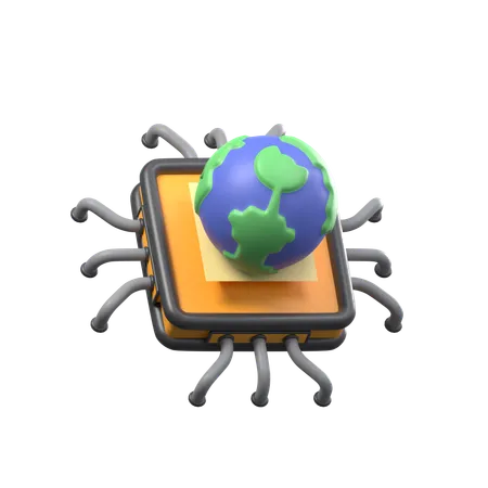 Digital Global  3D Icon