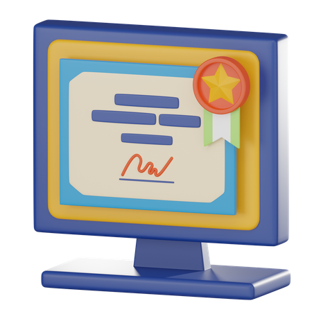 Digital Graduation Certificate  3D Icon