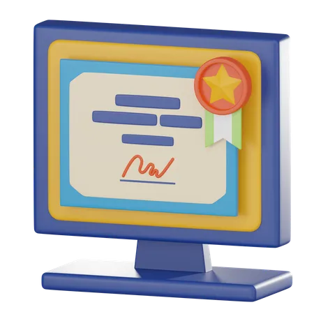 Digital Graduation Certificate  3D Icon