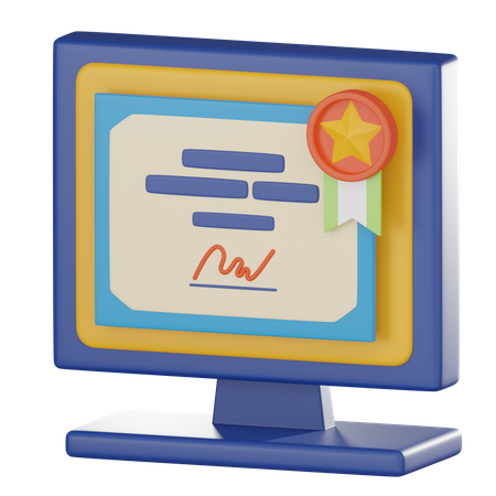Digital Graduation Certificate  3D Icon