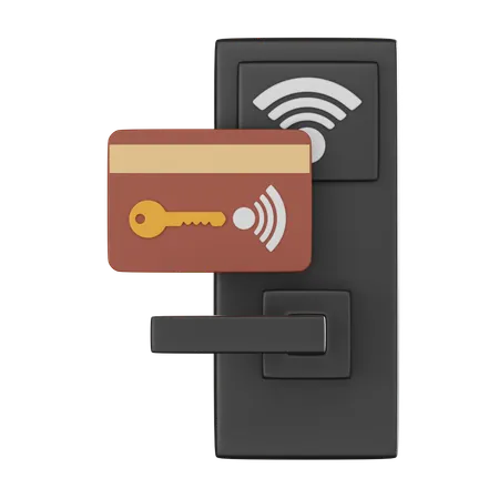 Digital Handle Door With Key Card  3D Icon