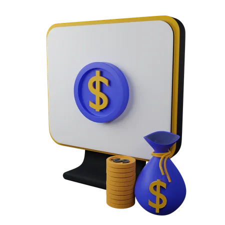 Digital Investment 3 D Icon Contains PNG BLEND GLTF And OBJ Files 3D Icon