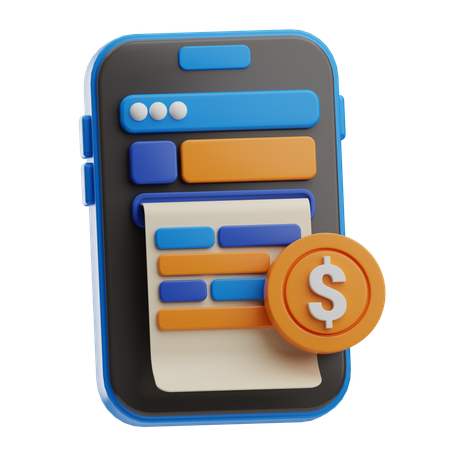 Digital Invoice  3D Icon