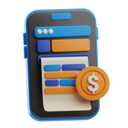 Digital Invoice  3D Icon