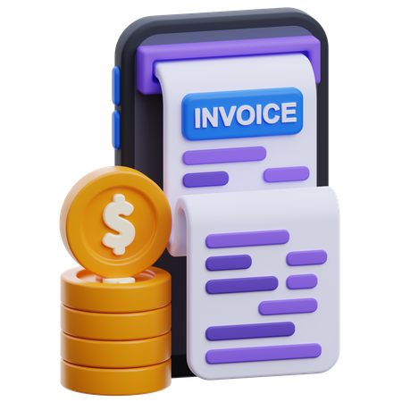 Digital Invoice  3D Icon