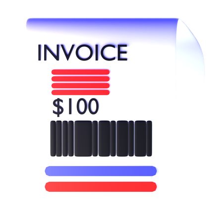 Digital Invoice  3D Icon