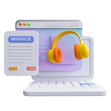 Digital Invoice 3D Icon
