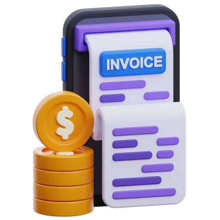 Digital Invoice  3D Icon