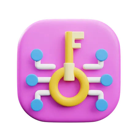Digital Key  3D Icon
