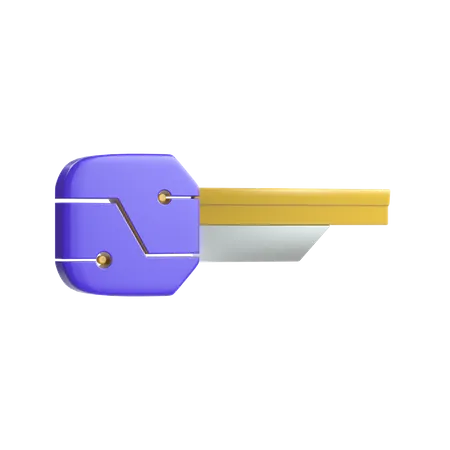 Digital Key  3D Illustration