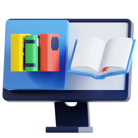 Digital Library  3D Icon