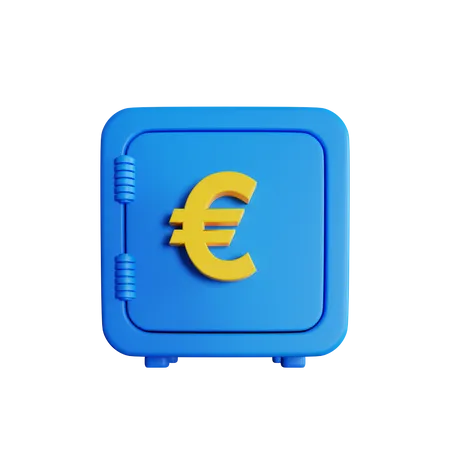 Euro Money Safe Box 3D Icon