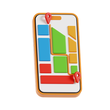 Digital Map  3D Icon