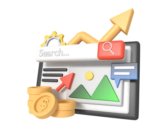 PPC Campaign Advertising Website Promotion Concept 3D Icon